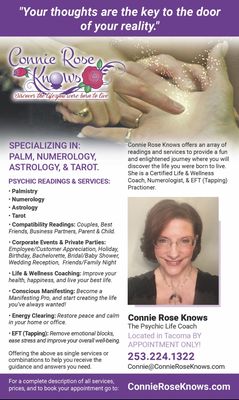 Photo of Connie Rose, Psychic Palm & Tarot Reader, olympia, USA